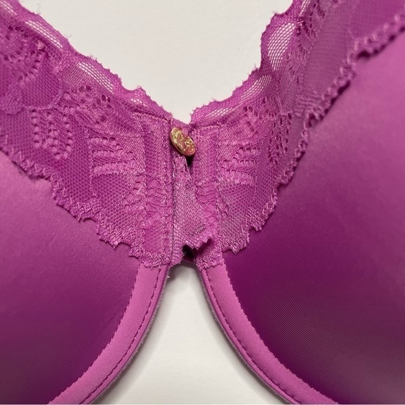 NATORI 32DD BRA Refined Contour Underwire Lace Plunge in Fuchsia 7313219, 1014 p - Picture 6 of 11